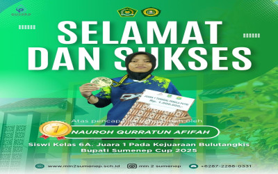 Siswi MIN 2 Sumenep Raih Juara 1 Kejurkab Bulutangkis dan Bupati Sumenep Cup 2025